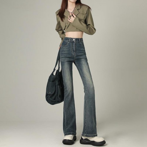 Retro Wash High Waist Flare Leg Jeans